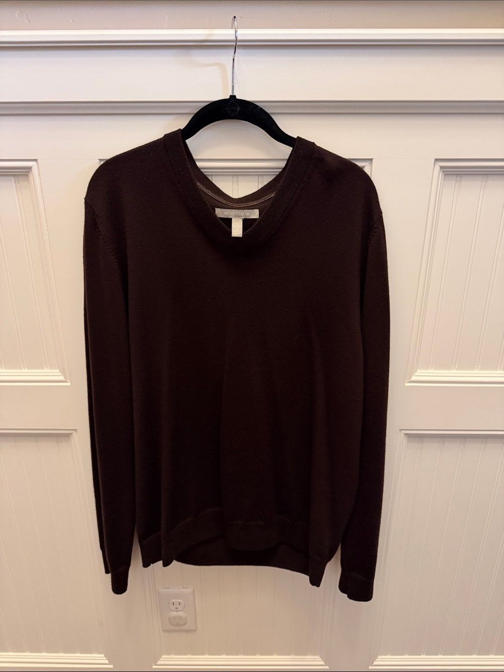 Nordstrom Men's Dark Brown V-Neck Sweater